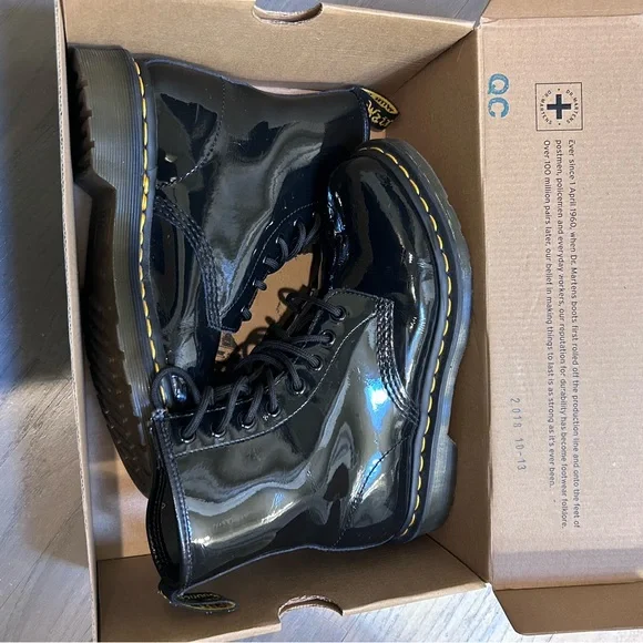 Dr. Martens Black Patent Leather Boots - Picture 2 of 7